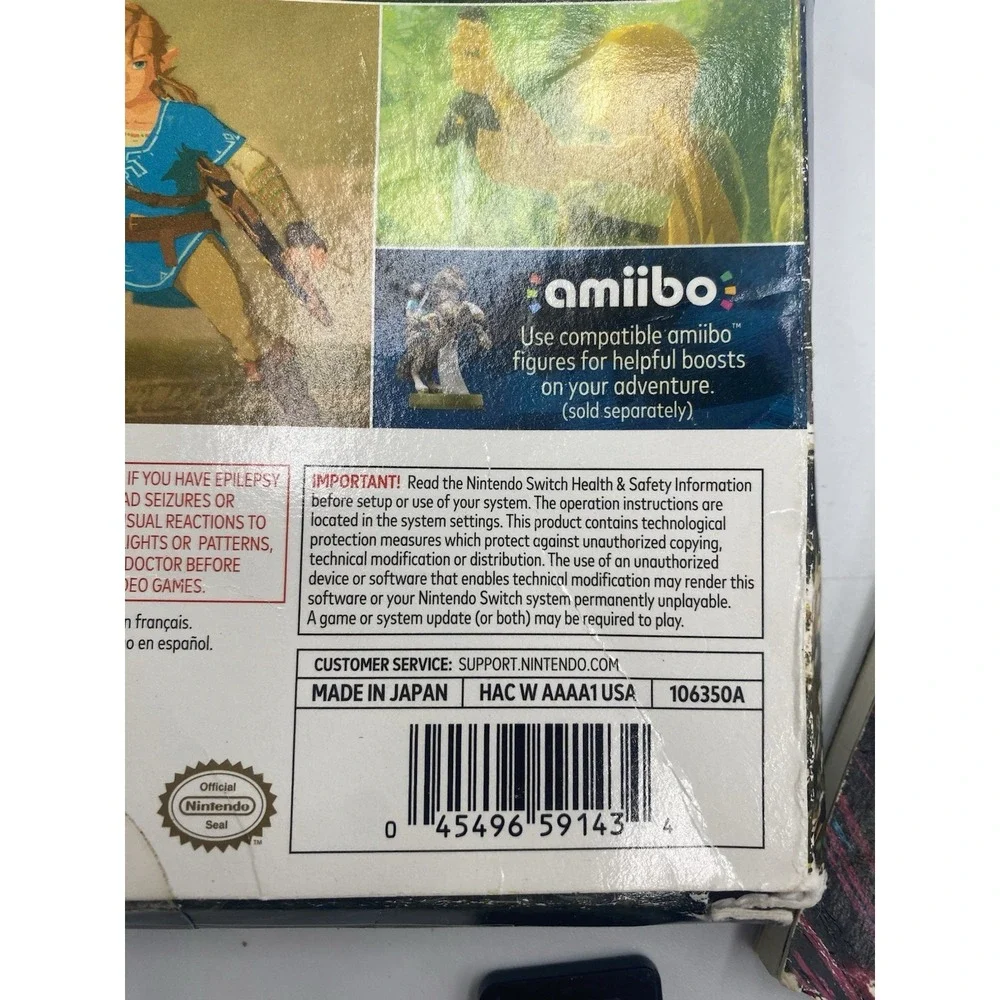 Legend Of Zelda Breath Of The Wild Switch Game, Explorers Guide, & Sleeve No Map